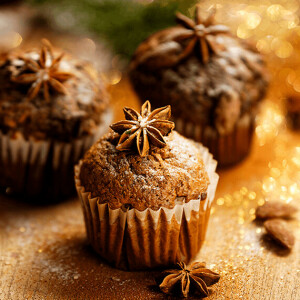 Przepis na bezglutenowe, szybkie świąteczne muffiny piernikowe